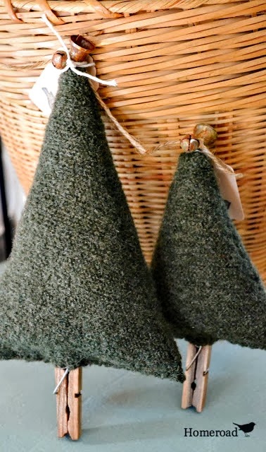 Green boiled wool trees