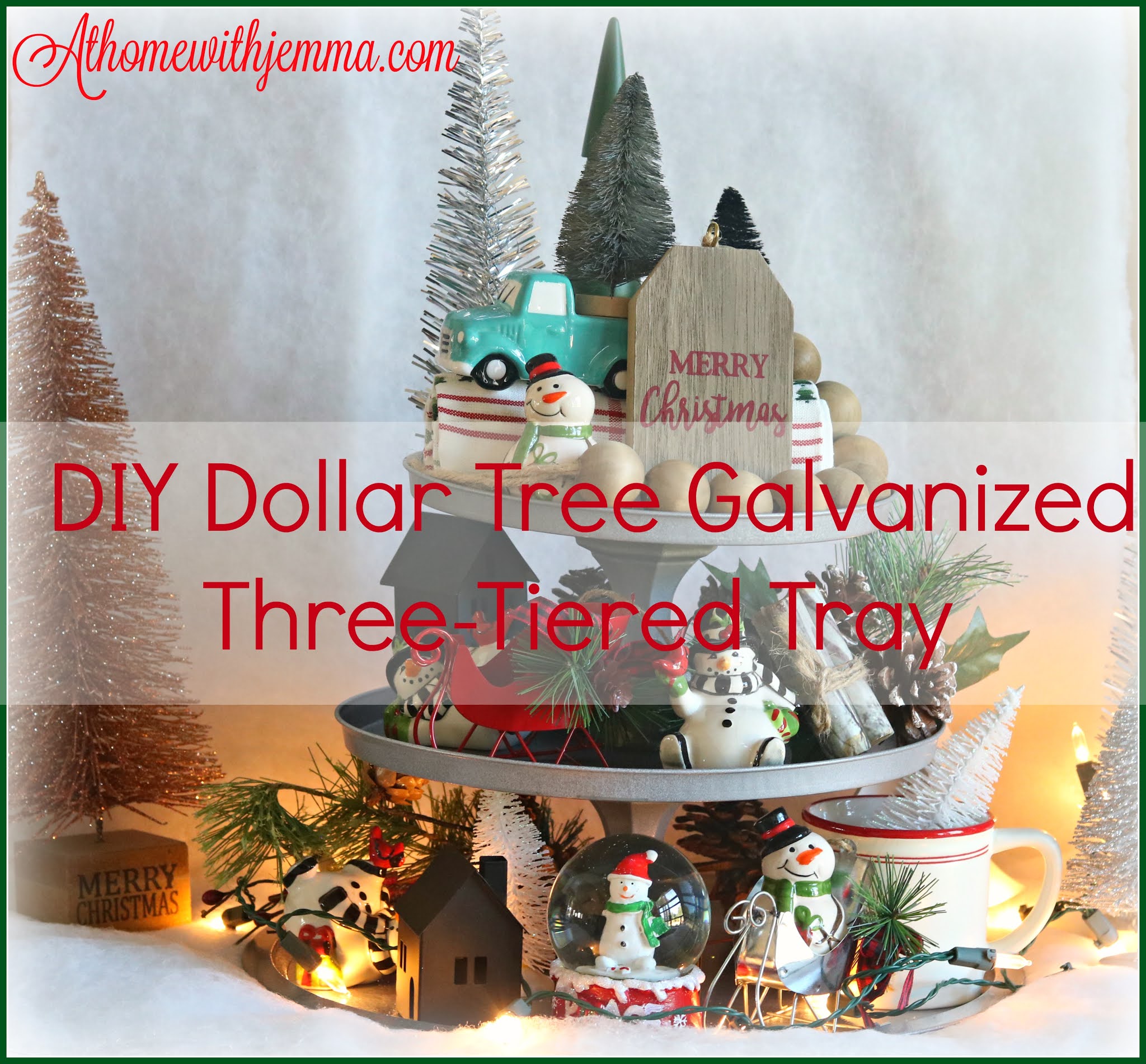 DIY Galvanized Three Tiered Metal Tray At Home with Jemma