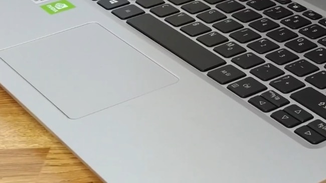 Fingerprints on the smooth matter silver plastic surface of this laptop.
