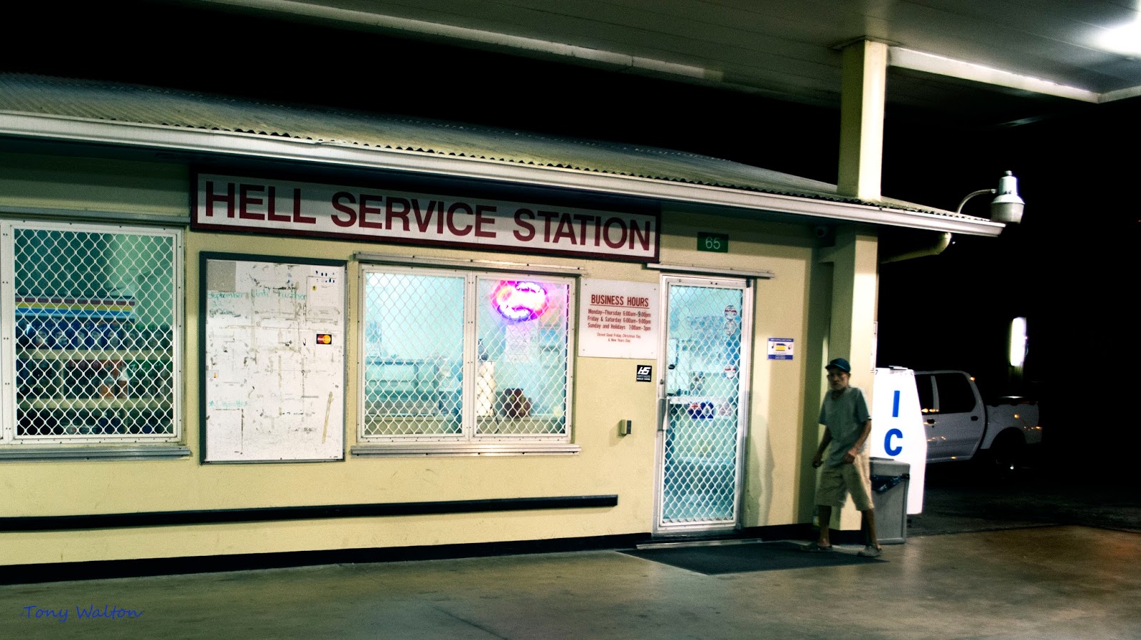 Tony Walton hell gas station grand cayman cayman islands caribbean street photography street