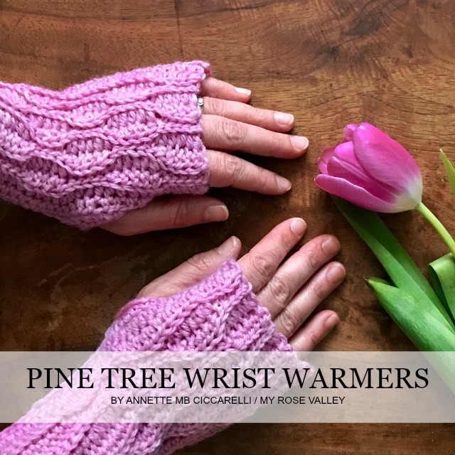 Pine Tree Wrist Warmers Pattern