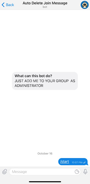 Auto delete join messages with Telegram bot