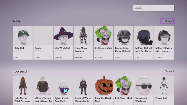 Xbox Avatar-winkel