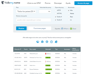 Proxy List - https://hidemy.name