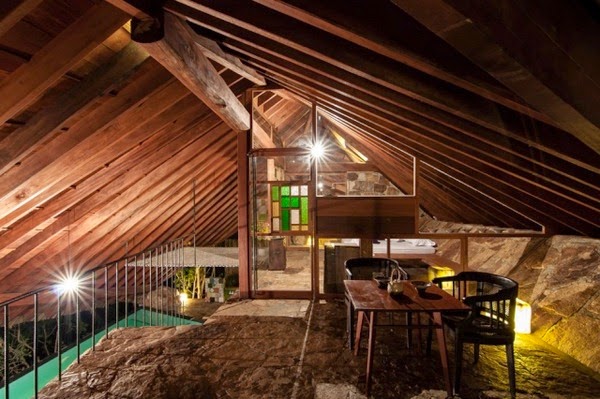 Spa resort “The Tent” is built on a steep slope