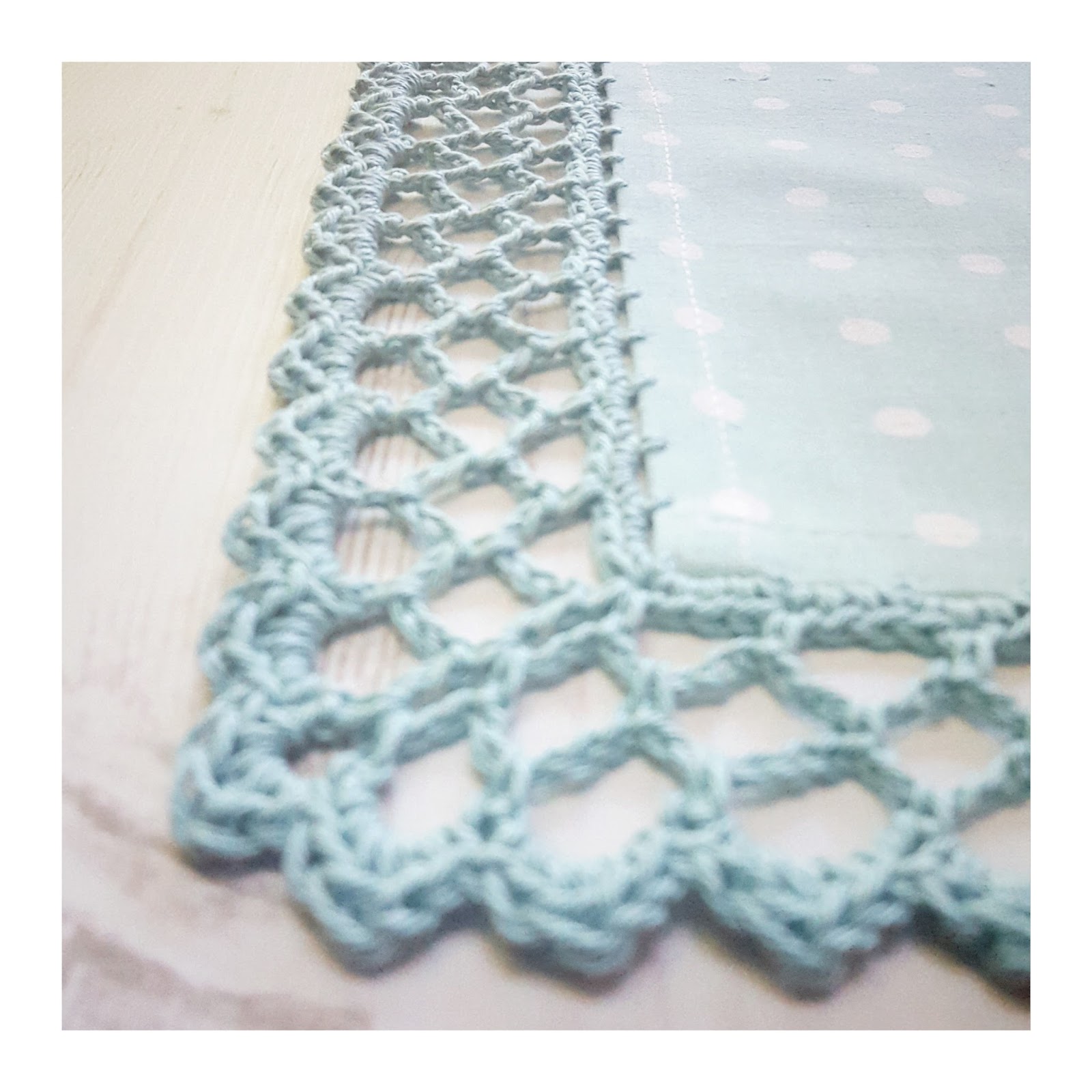 Beginner soft stripes and dot border crochet baby blanket Crochet Tea Party: Tea Towel Edging