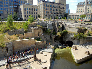 Old mill factory ruins in downtown Minneapolis, Minnesota