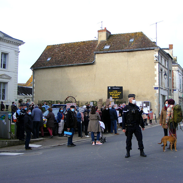 Demonstration against a village school class closure, Indre et Loire, France. Photo by Loire Valley Time Travel.