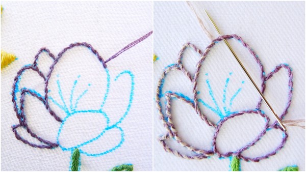 Mẫu thêu hoa tulip - Hình 5