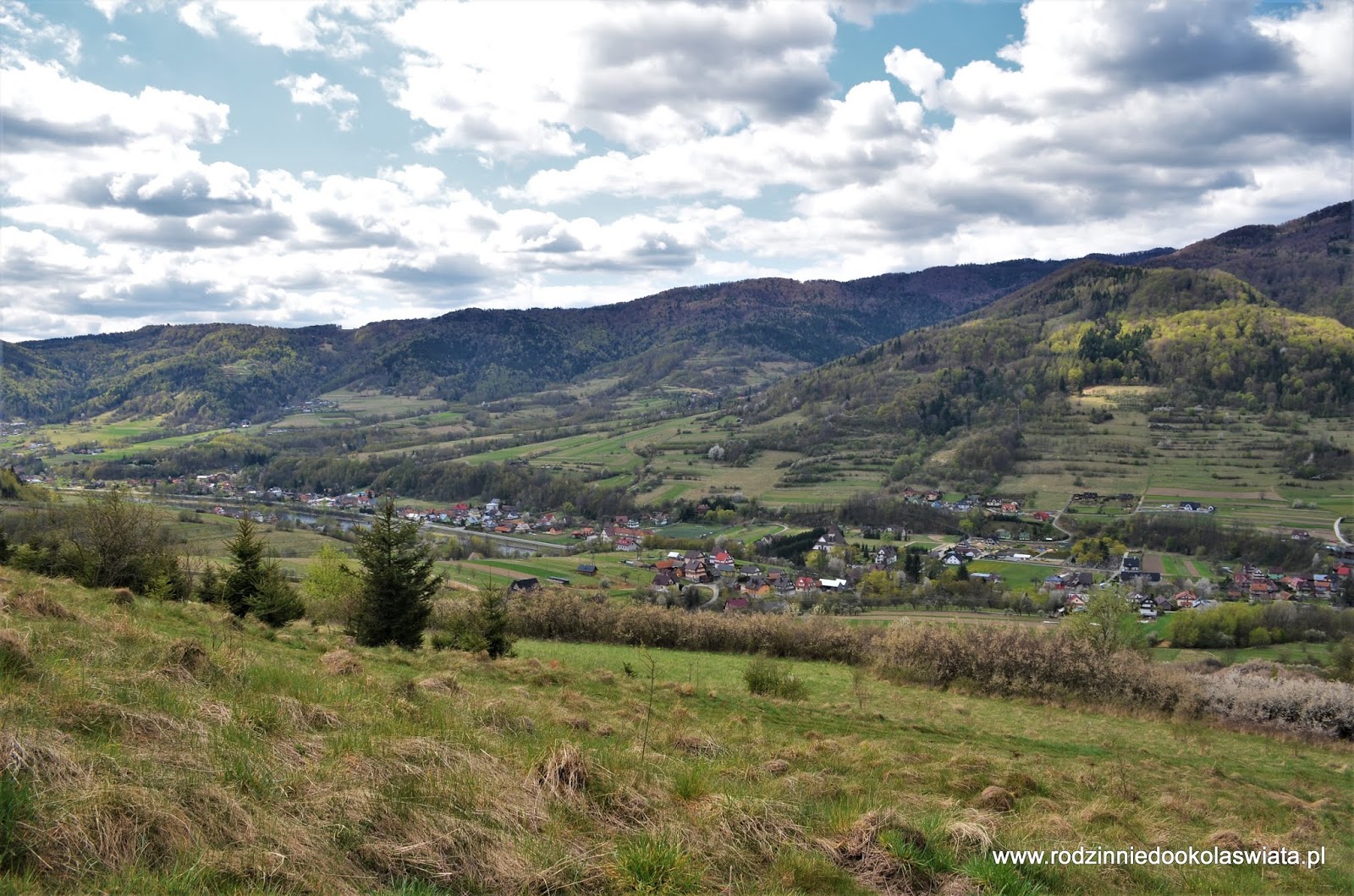 Wieża widokowa na Koziarzu z Tylmanowej Beskid Sądecki z dziećmi