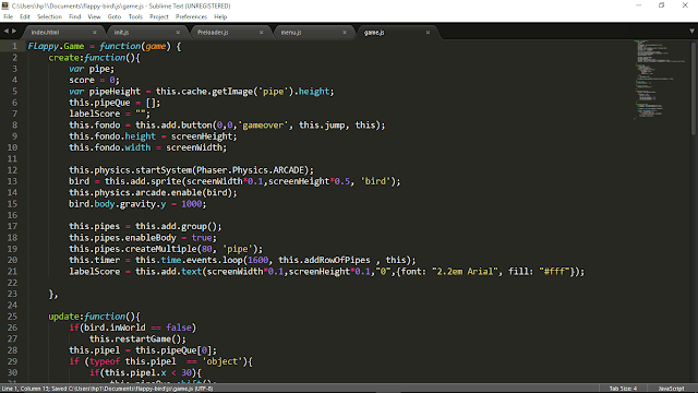 Flappy bird con phaser io html y javascript ~ Programmming