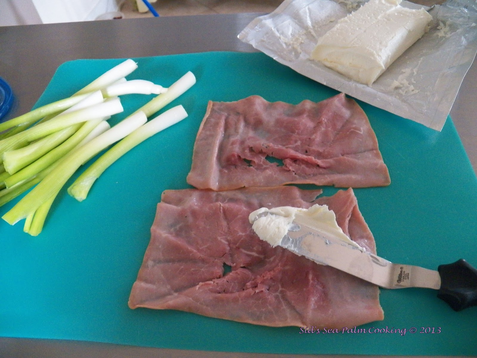 Ham, Cream Cheese and Green Onion Roll Ups Sid's Sea Palm Cooking