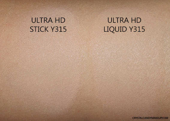 Make Up For Ever Ultra HD Stick VS Ultra HD Liquid Y315 Swatch