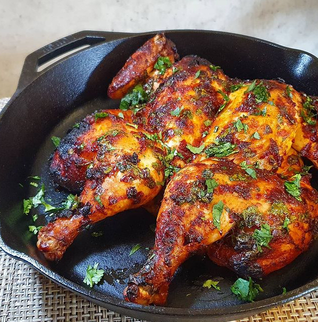 Rose Harissa marinated chicken