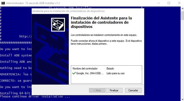 instalar drivers adb y fastboot windows 10