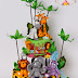 Tort de botez cu animalute de jungla