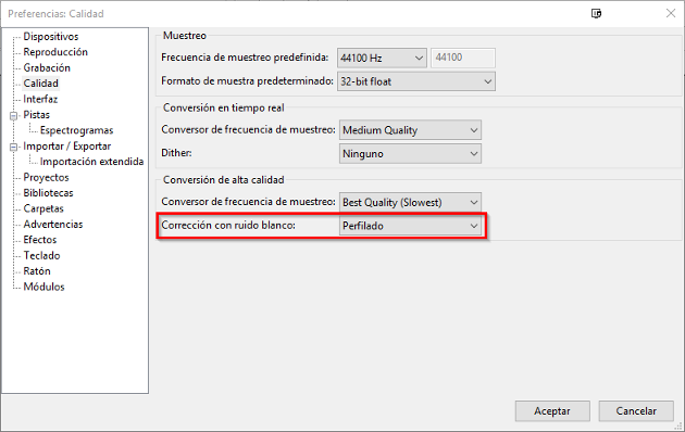 Cómo (no) usar Audacity y Spek para llegar a conclusiones erróneas Audacity%2Bajustes%2Bcalidad