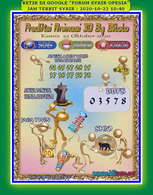 Syair HK Kamis 22 oktober 2020 Royal Syair