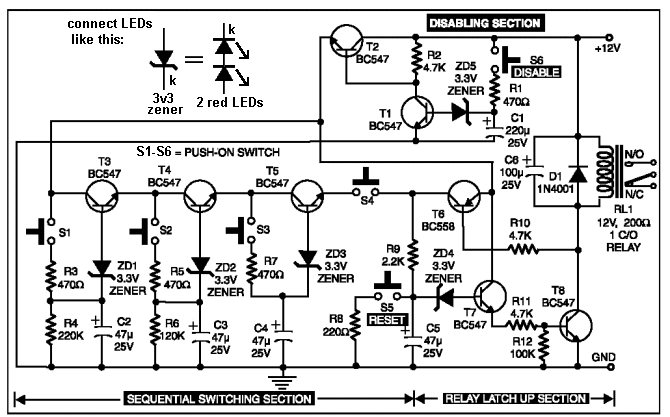 How to Create a Alarm Using 4-Buttons Circuit Diagram