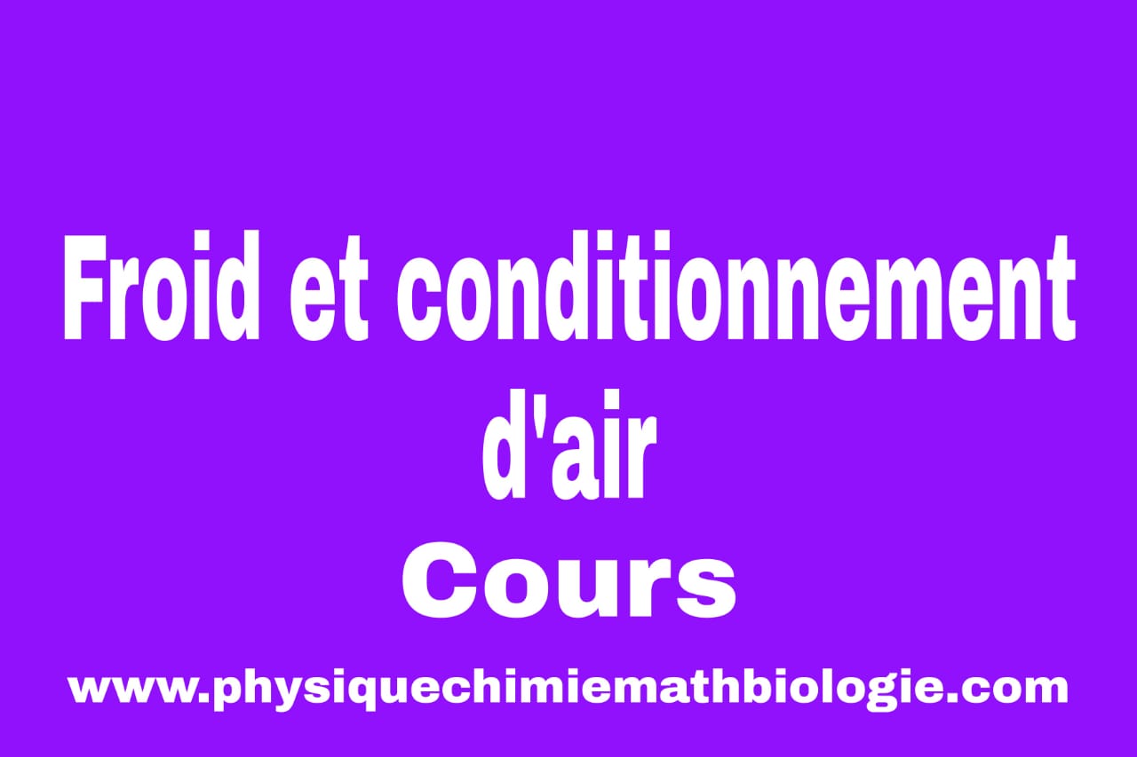 Cours de Froid et conditionnement d’air PDF Cours de Froid et conditionnement d’air PDF
