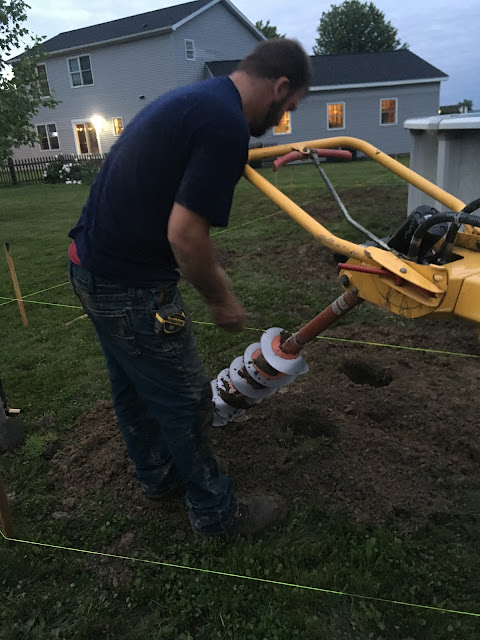 Ruple Farms - digging holes for the deck