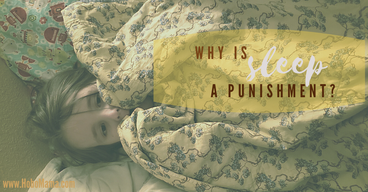 Why is sleep a punishment - picture of child under quilt with eyes open