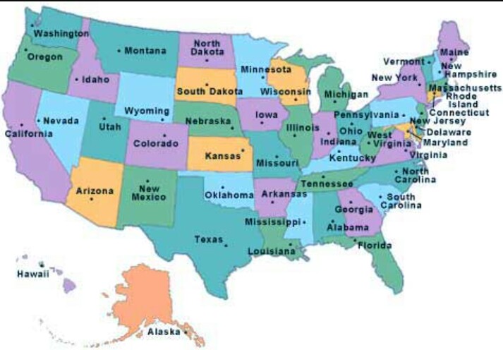 Alphabetical Order Printable List Of 50 States And Capitals The States ...