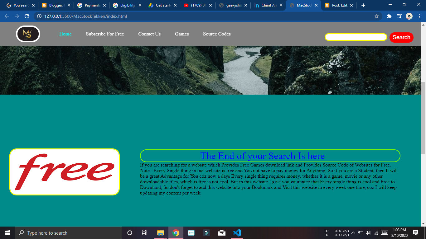 Fantastic and cool website source code html file macstock official