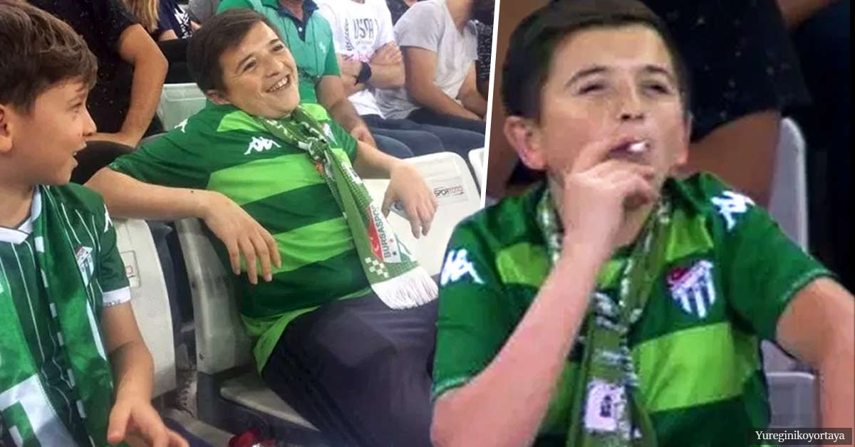 The ‘Child’ That Was Seen Smoking At A Turkish Football Game Is Actually 36 Years Old
