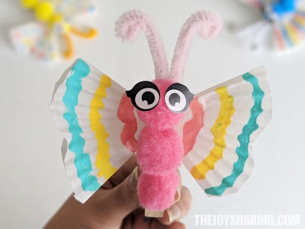 Cupcake Liner Butterfly Craft for Kids - The Joy of Sharing