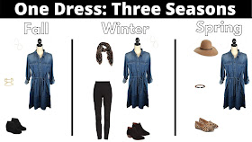 Denim dress for Fall Winter and Spring