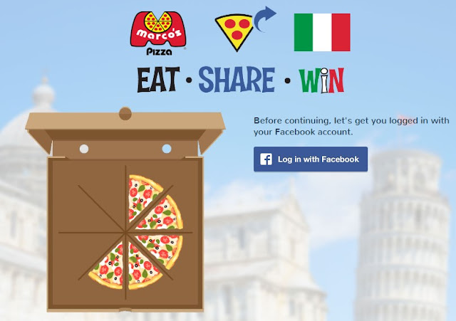 Magnifico Summer Sweepstakes & Instant Win Game Marco's Pizza wants you to eat, share and win! Build a pizza by sharing and for every pizza you complete you get a chance at their spin to win game! One lucky winner will get a trip to ITALY!