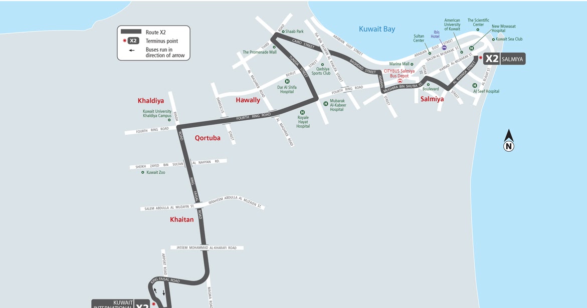 Kuwait City Bus Route X2 (Salmiya to Airport) Kuwait City Bus Route