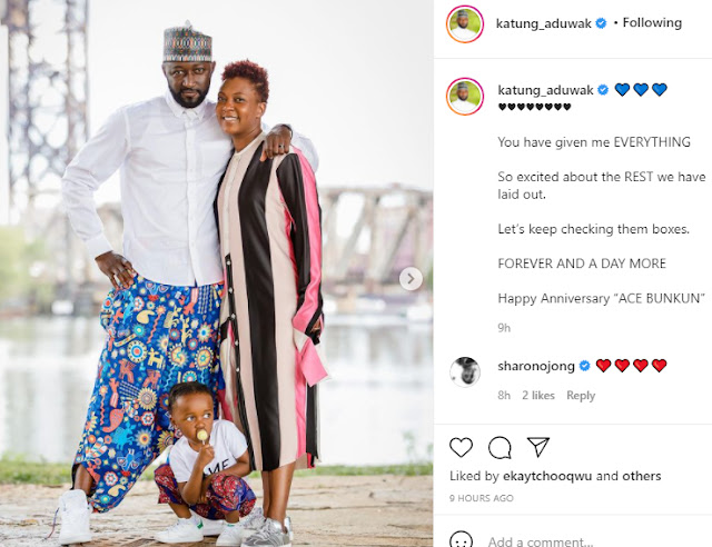 You have given me everything- Former BBNaija winner, Katung Aduwak says as he celebrates his 8th wedding anniversary with his wife