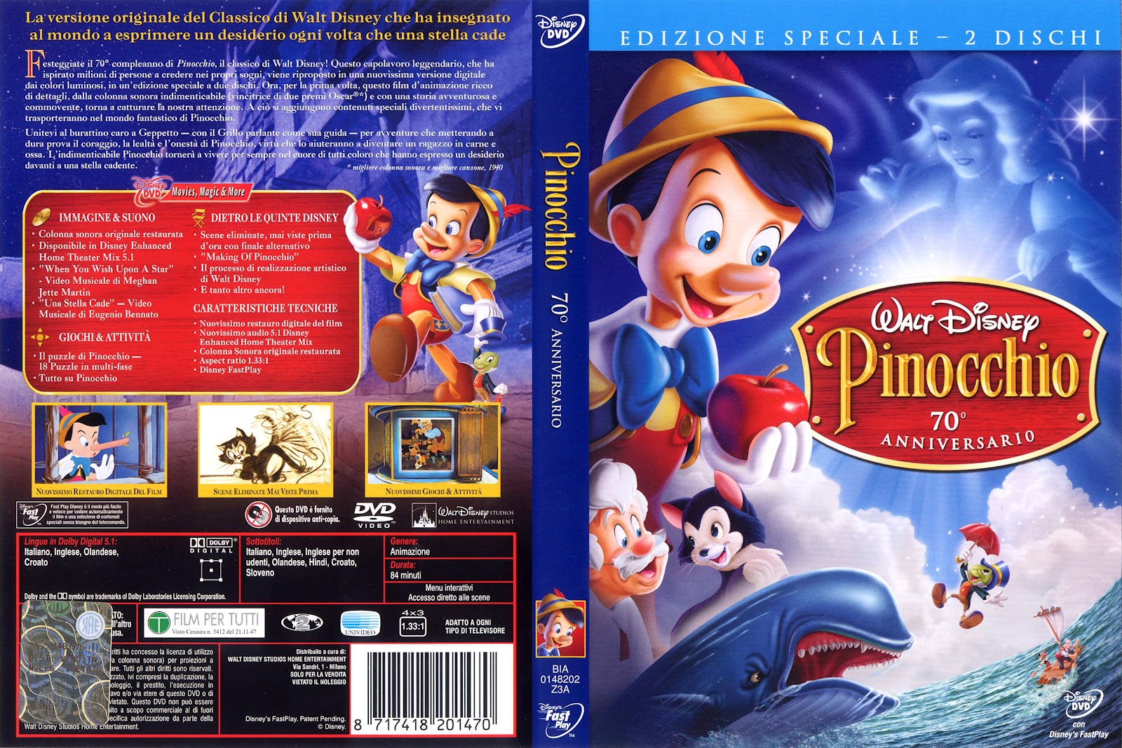 Disney Animazione Pinocchio Dvd