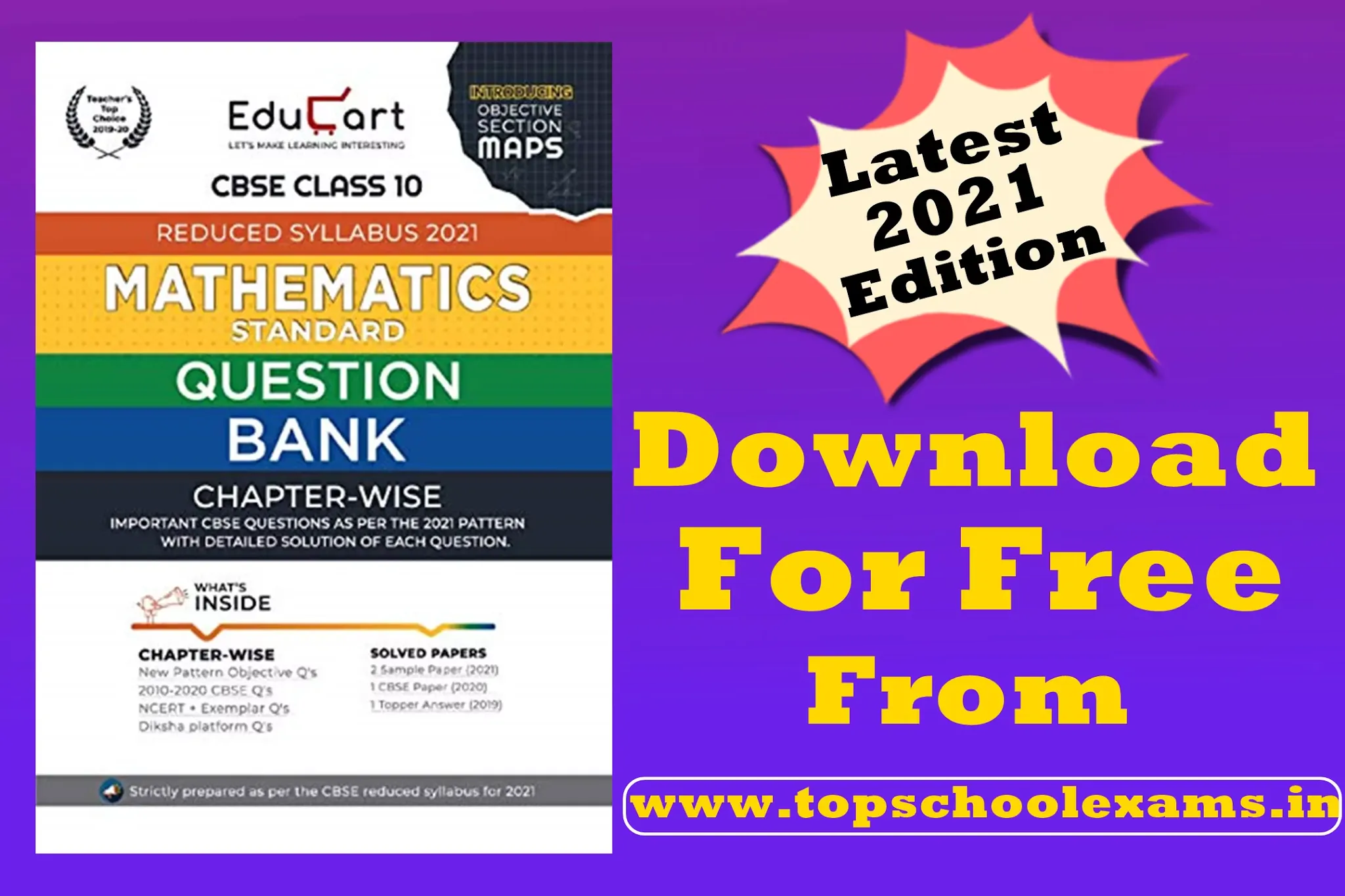 Educart Math Sample Paper Class 10 2021 Pdf Download Free example papers