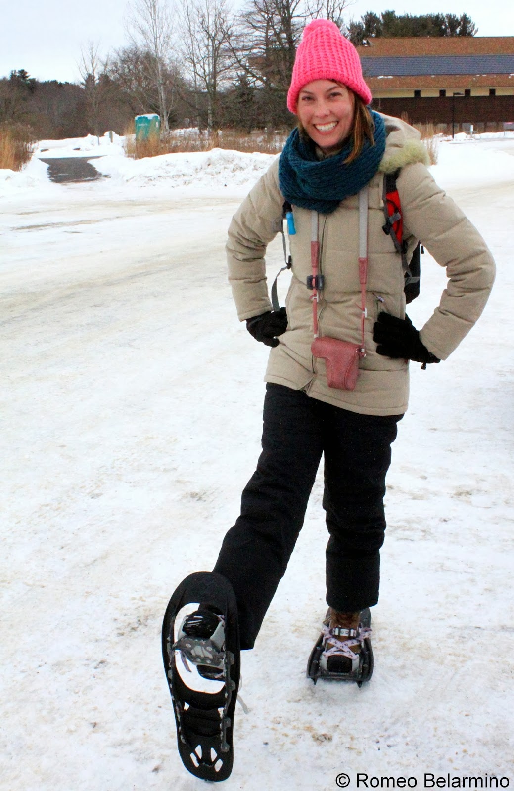 Snowshoeing in Wisconsin Flip Flops