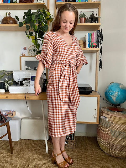 Diary of a Chain Stitcher: Papercut Patterns Aura Dress in Gingham Linen from The Fabric Store