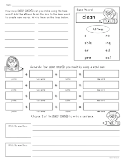 Base Words Worksheets Example 2