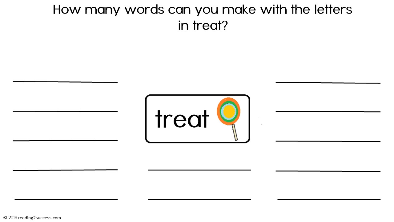 Reading2success How many words can you make with the letters in