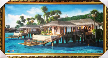 tranh phong cảnh resort
