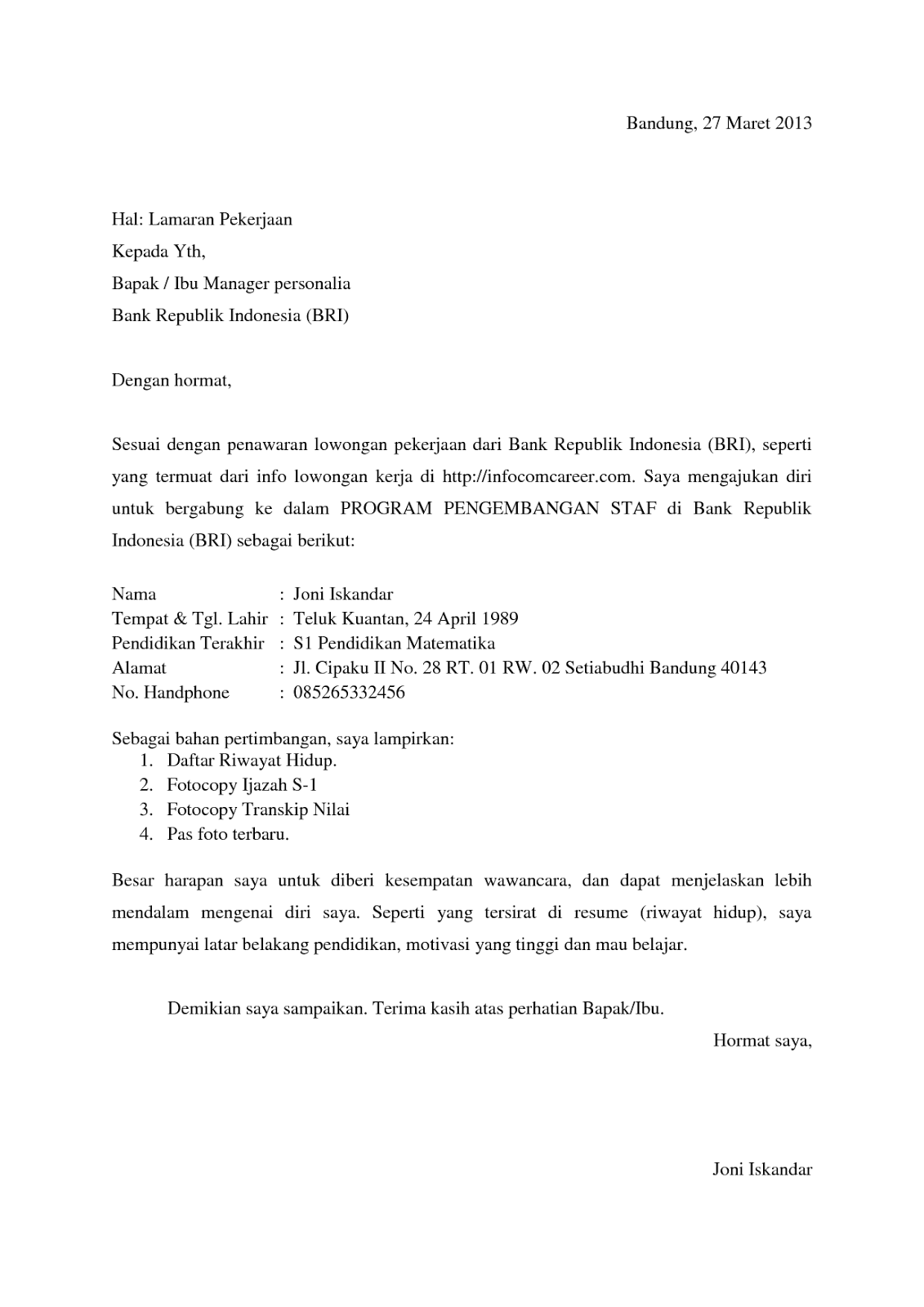 10 Surat Lamaran Kerja Di Bank ben jobs 10 Surat Lamaran Kerja Di Bank ben jobs