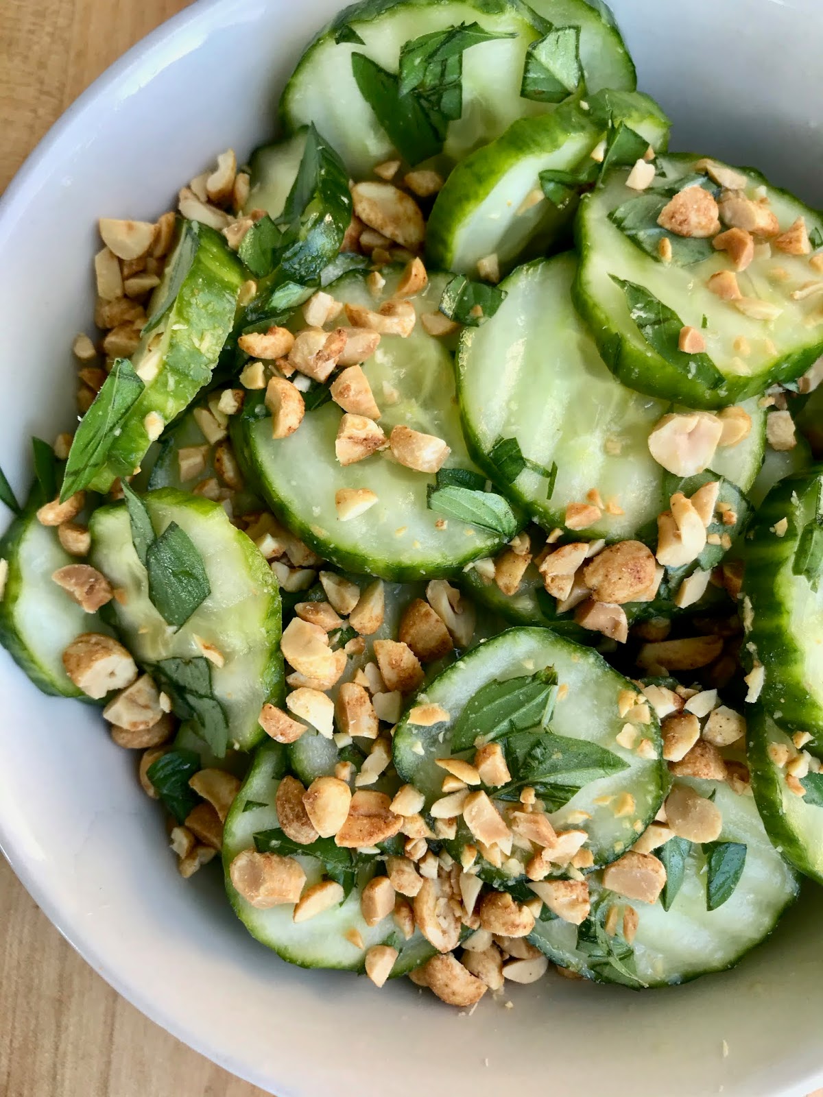 Savory Moments Thai basil cucumber salad