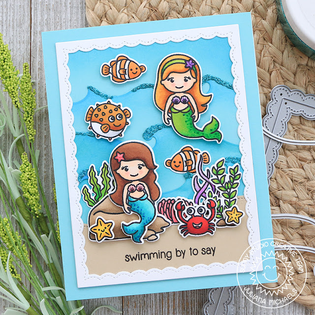 Sunny Studio: Catch A Wave Cards with Julianna and Angelica