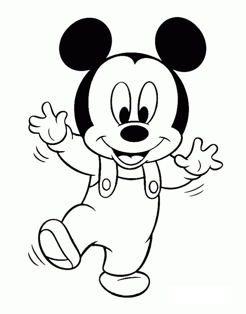 Baby Mickey Mouse Coloring Pages Coloring Print