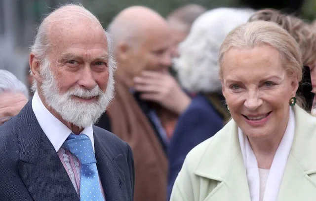 The Countess of Wessex wore a new blouson sleeve knit midi dress from Victoria Beckham. Princess Anne and Princess Alexandra