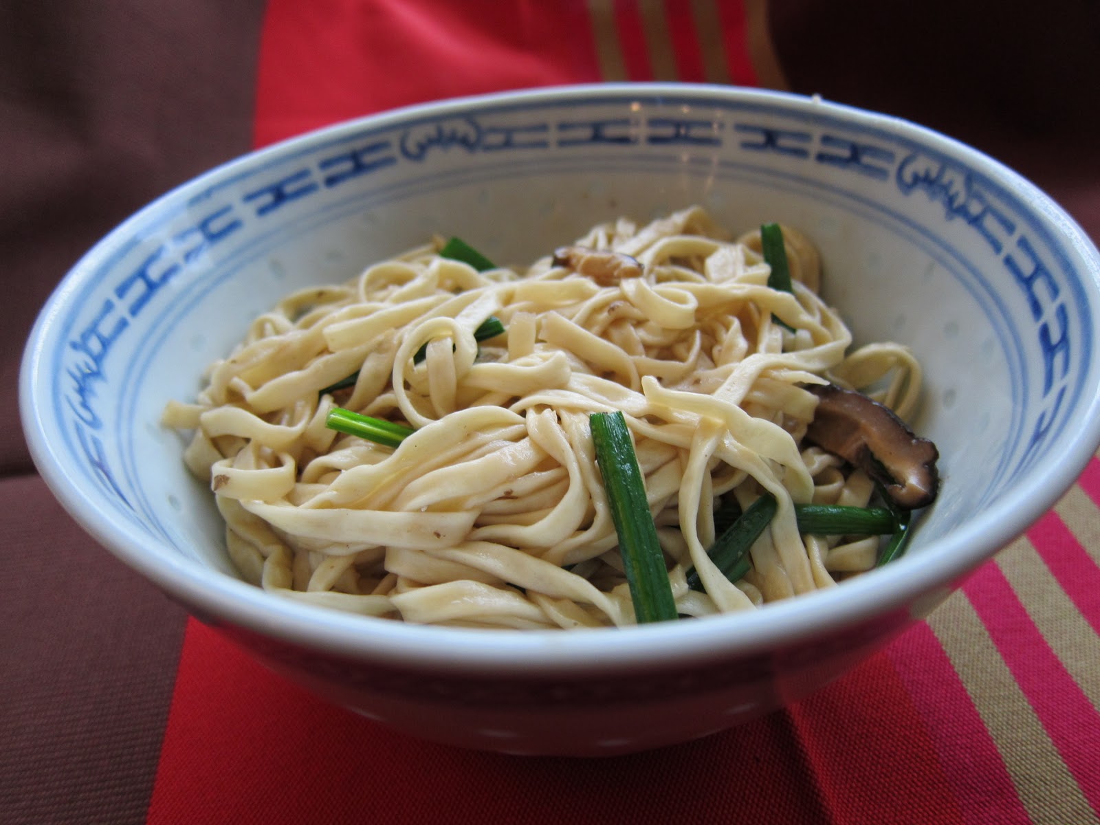 the perfect dumpling EFu Noodles with Shiitake Mushrooms and Chives