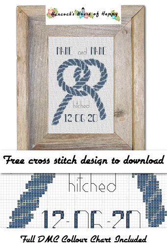 Free Wedding Cross Stitch Pattern With a Clover Hitch