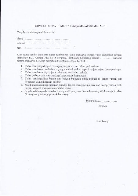 IZIN USAHA HOMESTAY & KETENTUAN SEWA - Homestay Rombongan di UNDIP