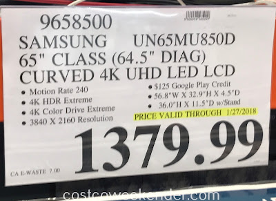 Deal for the Samsung UN65MU850D 65in Curved tv at Costco